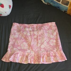 Pink Floral Ruffle Mini Skirt 💚🩵🩷